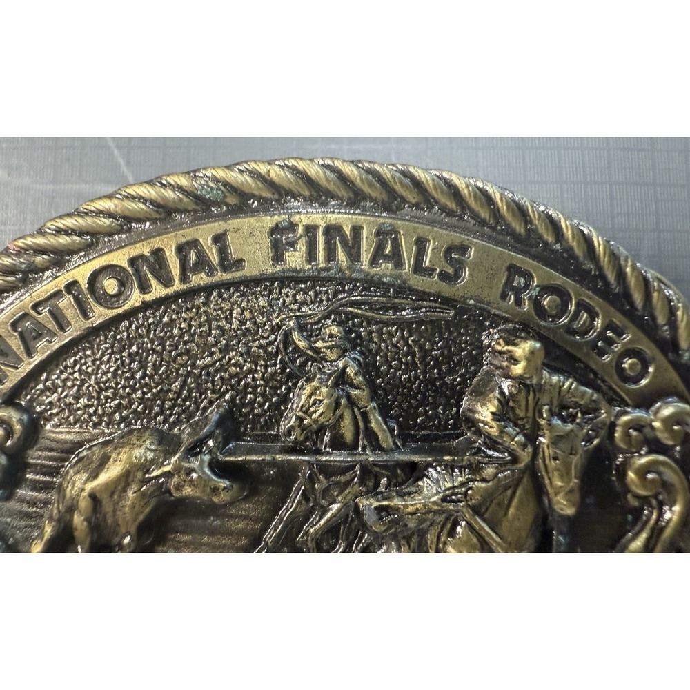 1980 Hesston National Finals Rodeo Belt Buckle NFR Brass Vintage - Picture 4 of 12